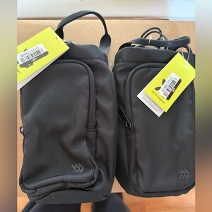 All in Motion Bottle Carrier Bag Black Water Bottle Holder Strap NWT 2 Bags NWT